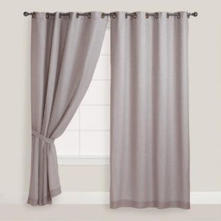 Slate Gray Linen Grommet Top Curtains, Set of 2