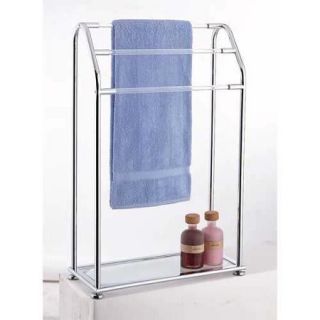 Neu Home Acrylic Collection 3 Bar Towel Rack with Bottom Shelf