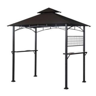 Sunjoy Calais 8 ft. x 5 ft. x 8 ft. Steel Tile Fabric Grill Gazebo L GZ238PST 5F