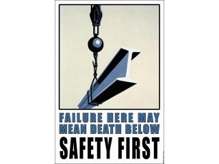 Buyenlarge   20948 8CG28   Failure Here may mean Death Below   Safety First 28x42 Giclee on Canvas