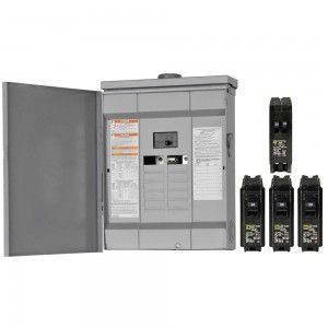 Square D HOM816M125RBVP Homeline 125 Amp 8 Space 16 Circuit Outdoor Main Breaker Load Center Value Pack