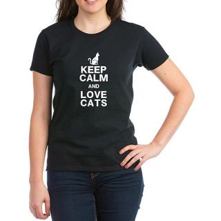 CafePress Womens Keep Calm and Love Cats. T Shirt