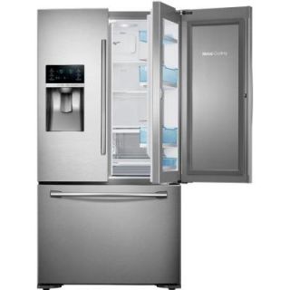 Samsung 22.5 cu. ft. Food Showcase French Door Refrigerator in Stainless Steel, Counter Depth RF23HTEDBSR
