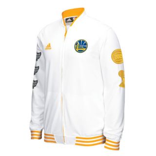 adidas Golden State Warriors White Trophy Banner Full Zip Jacket