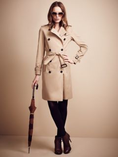 Burberry Cotton Gabardine Mid Length Trench Coat by Burberry London