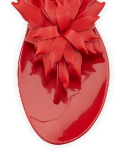 kate spade new york davina flower jelly low heel thong sandal, red