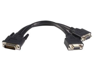StarTech DMSVGAVGA1 Black 8" LFH 59 Male to Dual Female VGA DMS 59 Cable