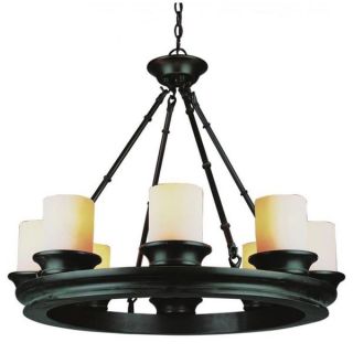 Cambridge 8 Light Rubbed Oil Bronze 29 in. Chandelier with Frosted