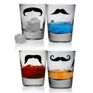 Moustache Double Old Fashioned Glasses, 13.25 oz (Set of 4)