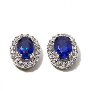 Colleen Lopez "Gracefully Glam" Blue Sapphire and White Zircon Sterling Silver    7521852
