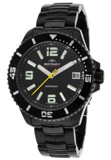 Men's Aquaspeed Ion Plated Black Stainless Steel Black Dial