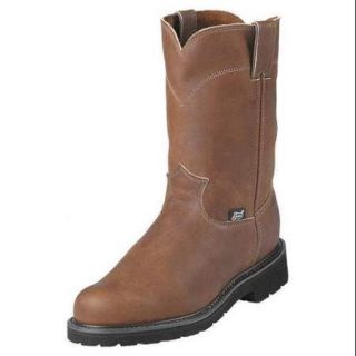 Justin Original Workboots Size 10 1/2 Steel Toe Work Boots, Men's, Brown, B, 4795
