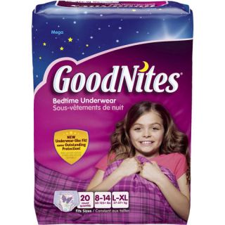 GoodNites Girls' Underwear for Night Time, Mega Pack (Choose Your Size)