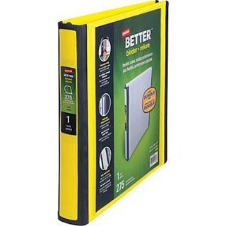 Better 1 Inch D 3 Ring View Binder, Yellow (19064)