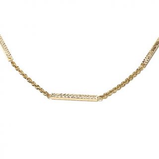 Sevilla Gold 14K Gold Diamond Cut Tube Station 18" Rope Chain Necklace   8098818