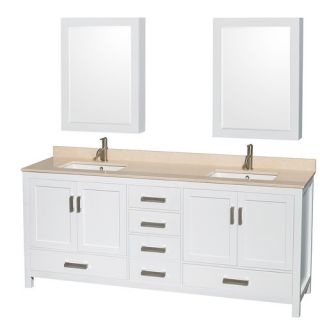 Wyndham Collection Sheffield 80 Double Bathroom Vanity Set with