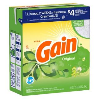 Gain Original Scent HE Powder Laundry Detergent 91 oz