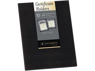 Southworth PF18 Certificate Holder, 12 x 9 1/2, Black, 10/Pack