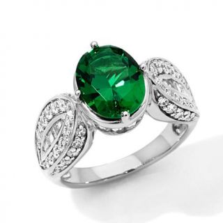 Victoria Wieck 3.26ct Absolute™ Pavé and Oval Simulated Emerald Pe   7466262