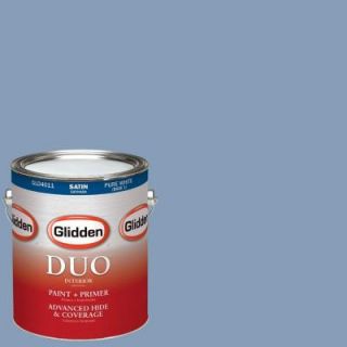 Glidden DUO 1 gal. #HDGV24D Steel Blue Satin Latex Interior Paint with Primer HDGV24D 01SA