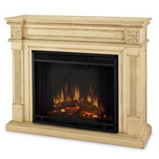 Real Flame Elise 36 in. Electric Fireplace in Antique White DISCONTINUED 6800E AW