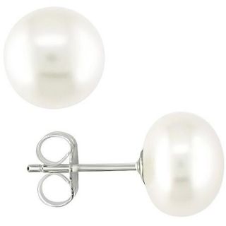 7.5 8mm Cultured Freshwater Pearl Earrings with Sterling Silver Hypo allergenic Backs