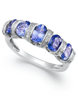 Sterling Silver Ring, Tanzanite (1 5/8 ct. t.w.) and Diamond (1/6 ct