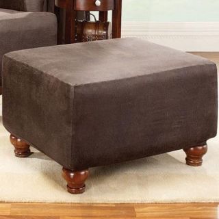Sure Fit Stretch Leather Ottoman Slipcover