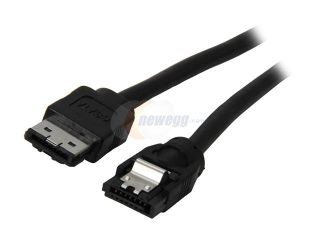 OKGEAR 6 ft. External SATA ( I TYPE) to SATA ( L TYPE)6 Gbps  Round Cable, Black, Backward Compatible with 3 Gbps and 1.5 Gbps
