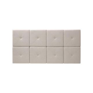 Foremost Tessa Full/Queen Size Tile Headboard with X Seam and Tuft in Natural Linen THT 61013 FB LIN FQ
