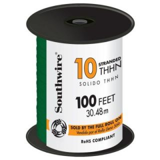 Southwire 100 ft. 10 Green Stranded THHN Wire 22977337