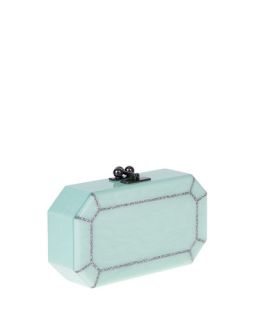 Edie Parker Fiona Faceted Acrylic Clutch Bag, Mint