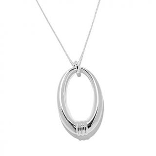 Sevilla Silver™ Oval Drop Pendant with 18" Necklace   7641796