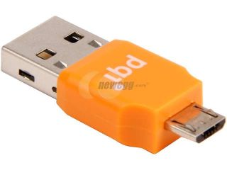 Open Box: PQI RF01 0013R014J Connect 203, OTG USB Drive, Micro SD Card Reader, Orange