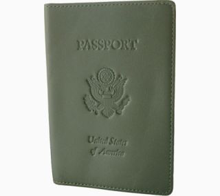 Royce Leather Debossed Passport Jacket 204 5   Green Leather