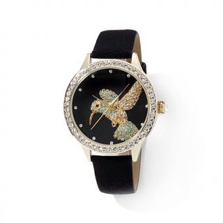 Designer Watch Collection by Adrienne® "Hummingbird" Pavé Crystal Bl   7578875