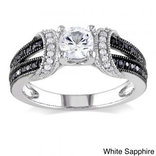 Miadora Silver Sapphire or Morganite and 1/4ct TDW Diamond Ring (H I