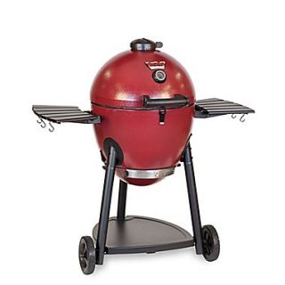 Char Griller 45.2 Akorn Kamado Charcoal Grill with Metal Side Shelves; Red