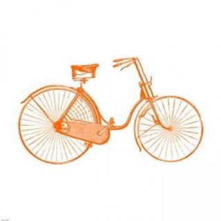 Orange On White Bicycle Poster Print by Veruca Salt (34 x 34)