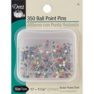 Dritz Color Ball Point Pins, Size 17, 350/Pack