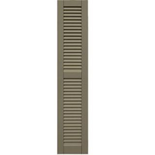 Winworks Wood Composite 12 in. x 60 in. Louvered Shutters Pair #660 Weathered Shingle 41260660