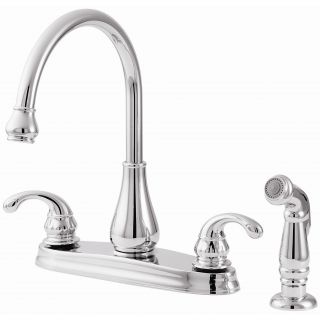 Treviso Double Handle Deck Mounted Kitchen Faucet with Side Spray by