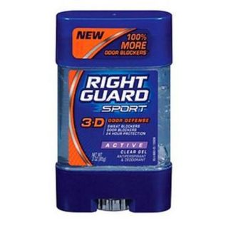 Right Guard Sport 3 D Odor Defense, Antiperspirant & Deodorant Clear Gel, Active 3 oz (Pack of 2)