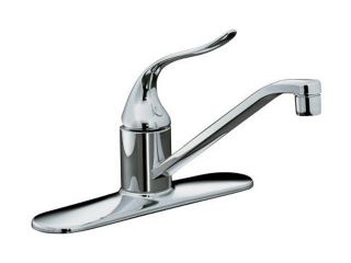 KOHLER K 15171 PT CP Coralais 10" Swing Kitchen Sink Faucet with Lever Handle, Ground Joints, Escutcheon Plate and Aerator Polished Chrome