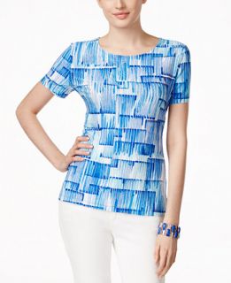 JM Collection Jacquard Printed Top, Only at   Tops   Women