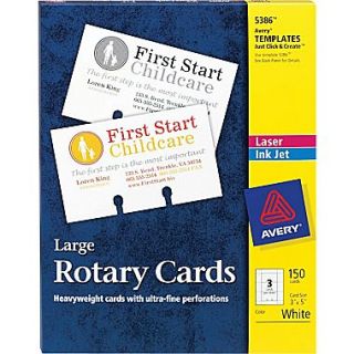 Avery 5386 Laser Rotary Cards, 3 x 5, 150/Pack