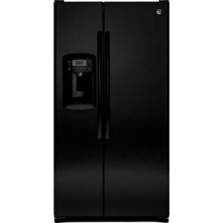 GE 22.66 cu. ft. Side by Side Refrigerator in Black, Counter Depth GZS23HGEBB