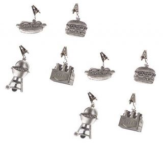 Set of 8 Decorative Pewter Tablecloth Weights —