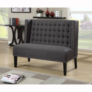 Dark Gray Tufted Upholstered Banquette Bench   Shopping