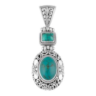 Silver Cawi Motif Turquoise Pendant (Indonesia)   11453678  